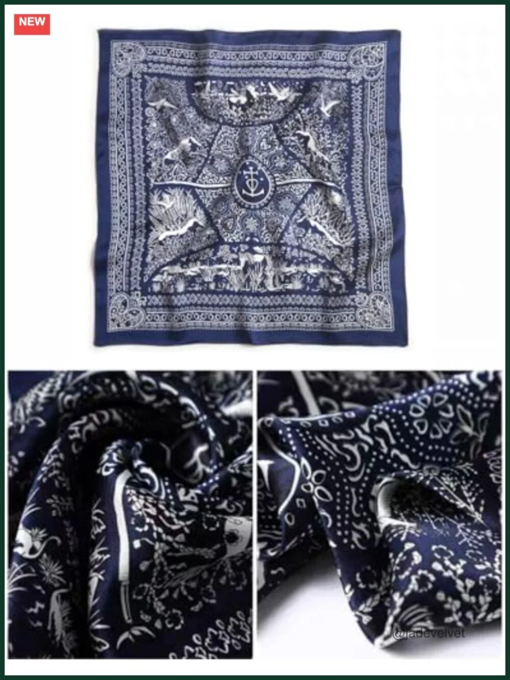 100% Pure Mulberry Silk Square Scarf 21x21 Digital Printed Neckerchief
